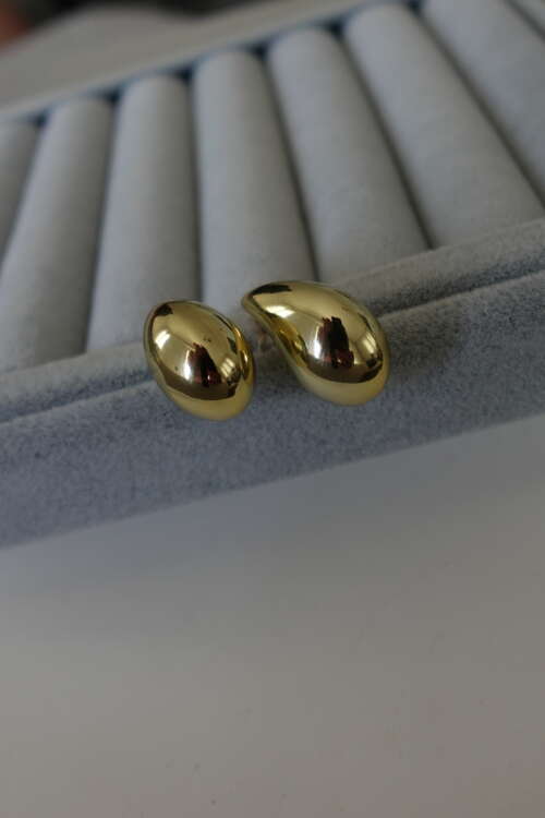 Gold Damla Küpe - Görsel 2